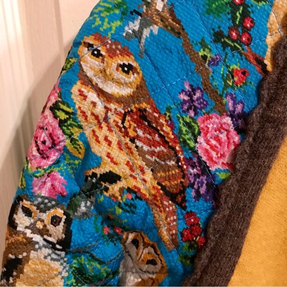 Manoush wool and silk long sweater coat S fun owl print - Picture 7 of 11